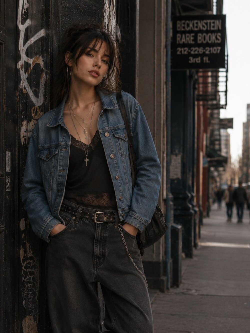 Nine West Classic Denim Jacket | Medium Wash Button Front Jean Jacket